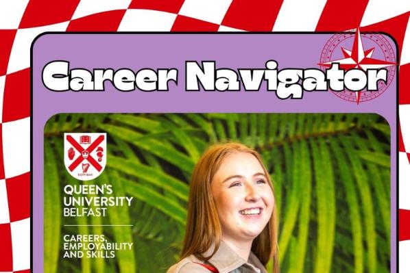 front cover of career navigator magazine female student holding a bag